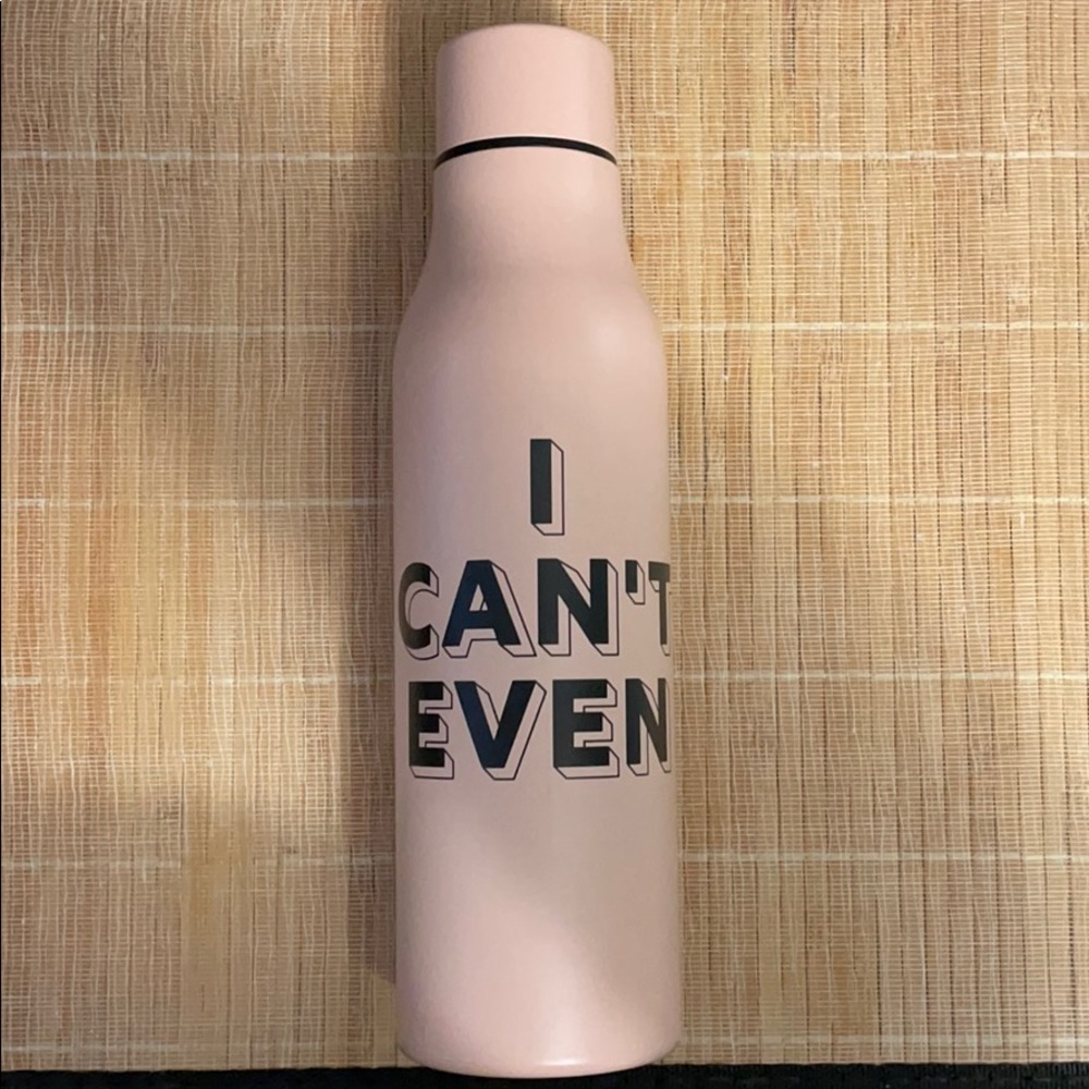 Double wall stainless water bottle.